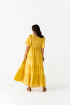 Lucia Embroidered Dress in Mustard