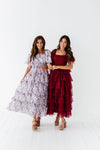 Eloise Tiered Ruffle Dress in Wine