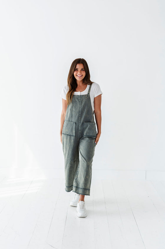 Leighton Overalls in Grey Blue