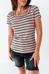 Taylor Striped Top in Taupe