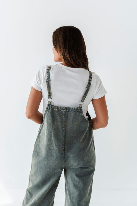 Leighton Overalls in Grey Blue