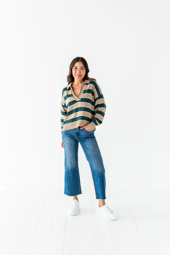 Cohen Striped Polo Sweater