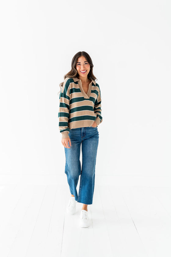 Cohen Striped Polo Sweater