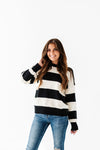 Freddie Stripe Sweater in Black