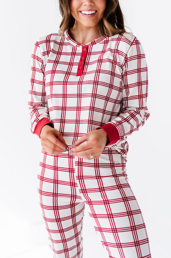 Women's Candy Cane Plaid Pajama Set