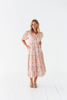  Fiona Floral Dress in Cream Multi