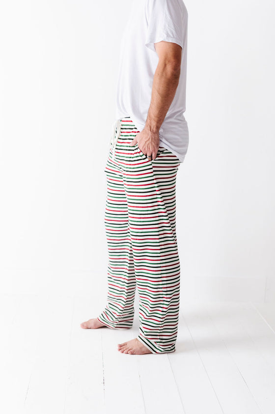 Men's Holiday Stripe Pajama Pants - Size Small Left