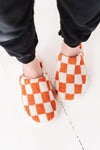 Covered in Checkers Slippers in Burnt Orange