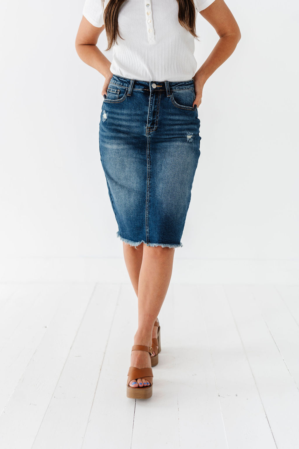 IRENE 24SS Droopits Belt Denim Skirt