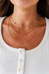 Gold Beaded Triple Layer Necklace