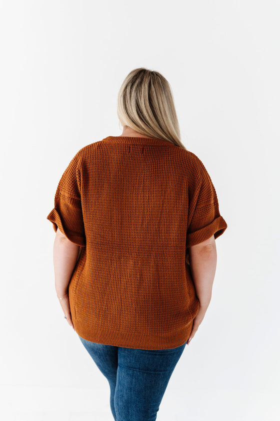 Andi Knit Sweater Top in Rust