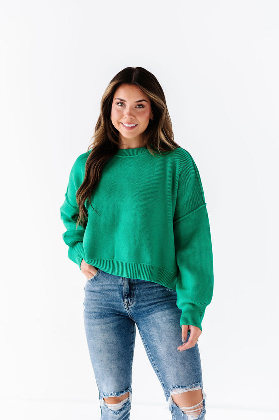 Madeline Knit Sweater in Emerald
