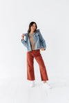 Chandler Wide Leg Jeans in Terracotta