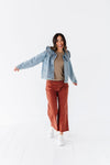 Chandler Wide Leg Jeans in Terracotta