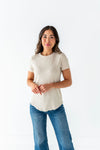 Ada Ribbed Top in Oatmeal