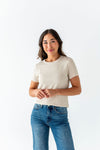 Ada Ribbed Top in Oatmeal