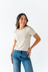 Ada Ribbed Top in Oatmeal