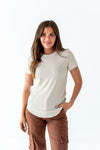 Ada Ribbed Top in Oatmeal