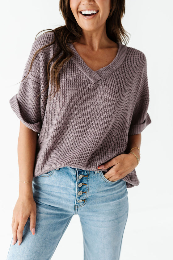 Andi Knit Sweater Top in Lavender
