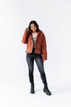 Hudson Puffer Coat in Brick - Size Small Left