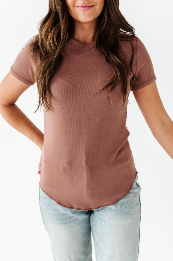 Ada Ribbed Top in Autumn Copper