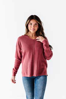  Jovie Pullover Sweater in Dark Rose