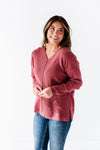Jovie Pullover Sweater in Dark Rose