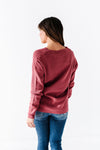 Jovie Pullover Sweater in Dark Rose