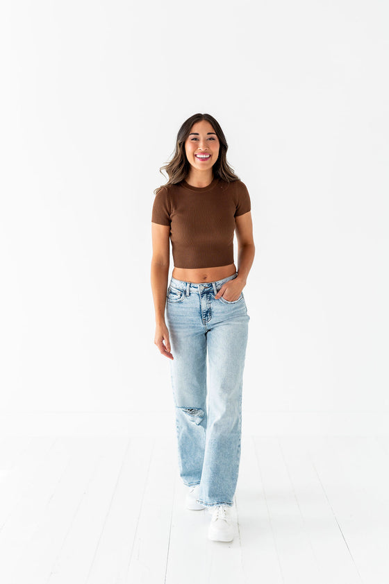 Nika Crop Top in Chocolate