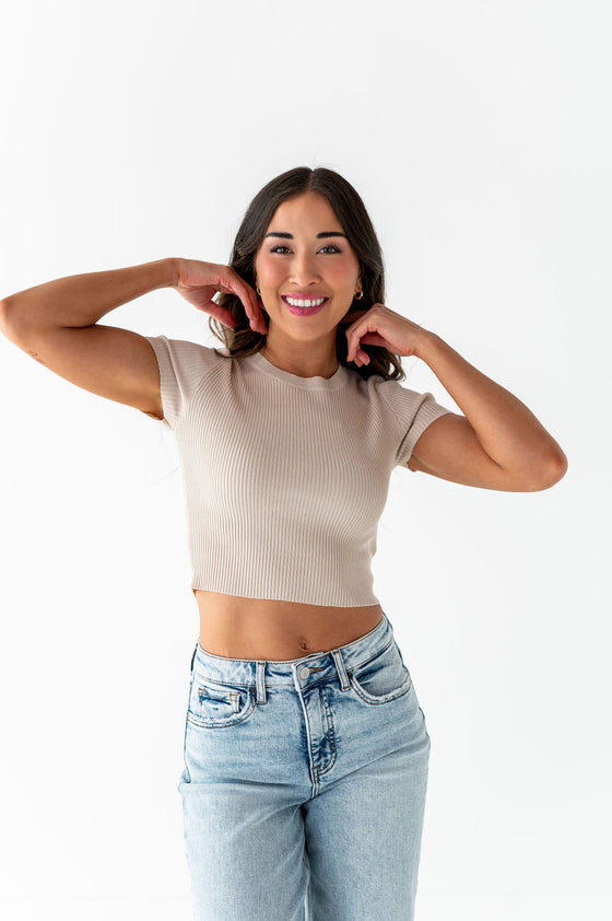 Nika Crop Top in Natural