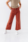 Chandler Wide Leg Jeans in Terracotta