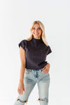 Rainee Sweater Top in Charcoal