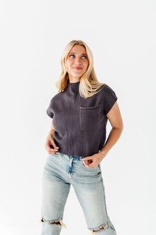  Rainee Sweater Top in Charcoal