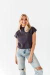 Rainee Sweater Top in Charcoal