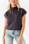 Rainee Sweater Top in Charcoal