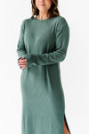 Brandi Knit Dress in Gray Green