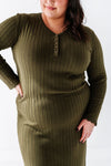 Willow Sweater Dress in Olive