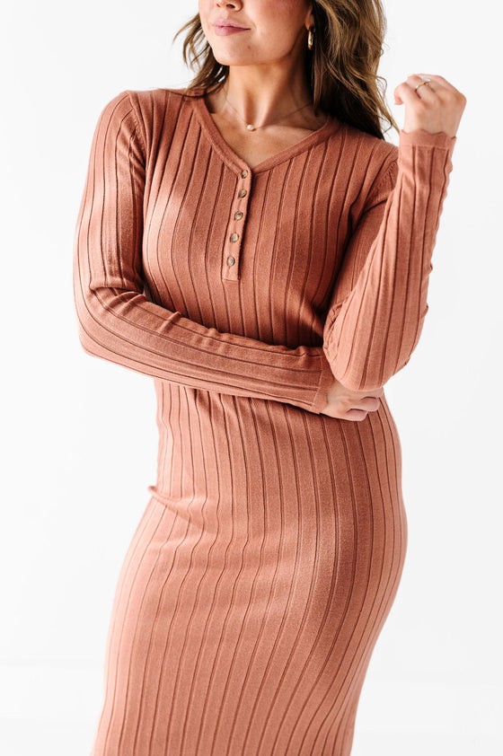 Willow Sweater Dress in Adobe
