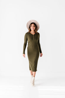  Willow Sweater Dress in Olive