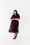 Mia Embroidered Smocked Dress in Plum