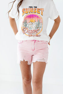  Pretty in Pink Distressed Shorts - Size Small Left