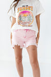 Pretty in Pink Distressed Shorts - Size Small Left