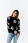 Retro Daisy Sweater in Black