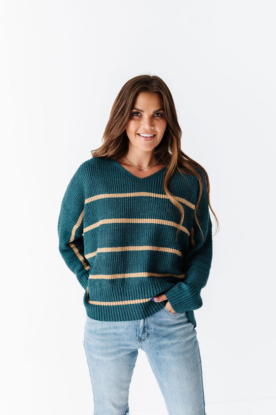 Kingston Striped Sweater in Green