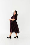 Mia Embroidered Smocked Dress in Plum