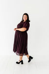 Mia Embroidered Smocked Dress in Plum