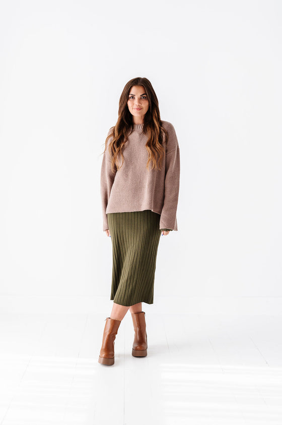 Willow Sweater Dress in Olive