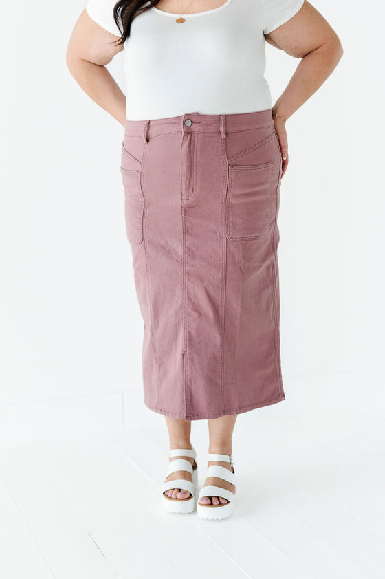 Nadine Pencil Skirt in Mauve
