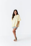 Lisa Oversized Boyfriend Tee in Pastel Yellow