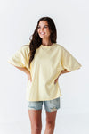 Lisa Oversized Boyfriend Tee in Pastel Yellow